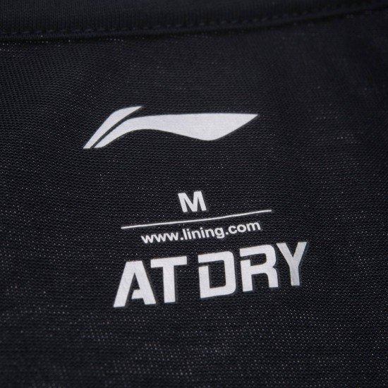 Футболка мужская для бадминтона тренировочная с принтом (черн) Li-NING AHSM247-1