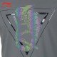 Футболка мужская для бадминтона тренировочная с принтом (серая) Li-NING AHSN213-3