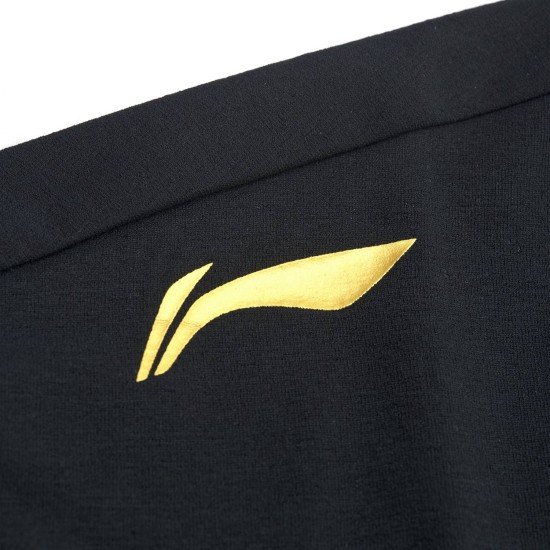 Футболка мужская для бадминтона тренировочная с принтом (черная) Li-NING AHSQ533-2