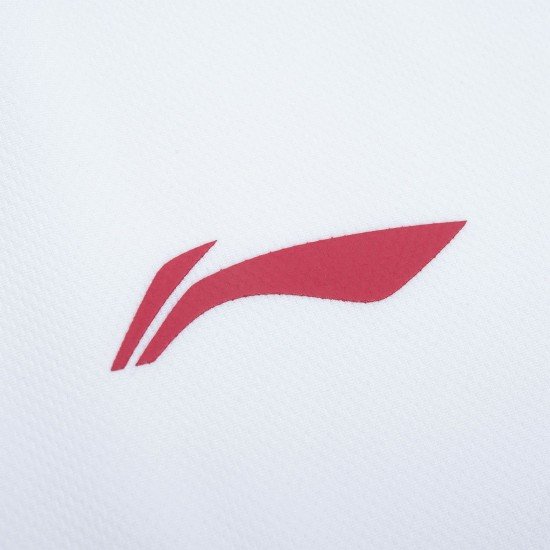 Футболка мужская для бадминтона тренировочная с принтом (белая) Li-NING AHSS471-1