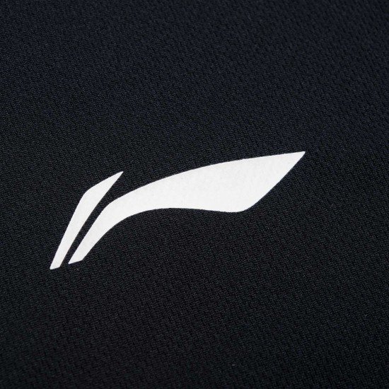 Футболка мужская для бадминтона тренировочная с принтом (черная) Li-NING AHSS471-2