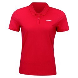 Поло женское для бадминтона (красн) Li-NING APLR126-2