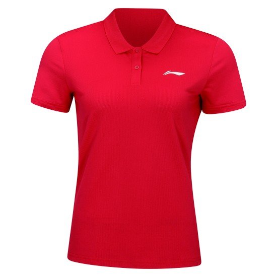 Поло женское для бадминтона (красн) Li-NING APLR126-2