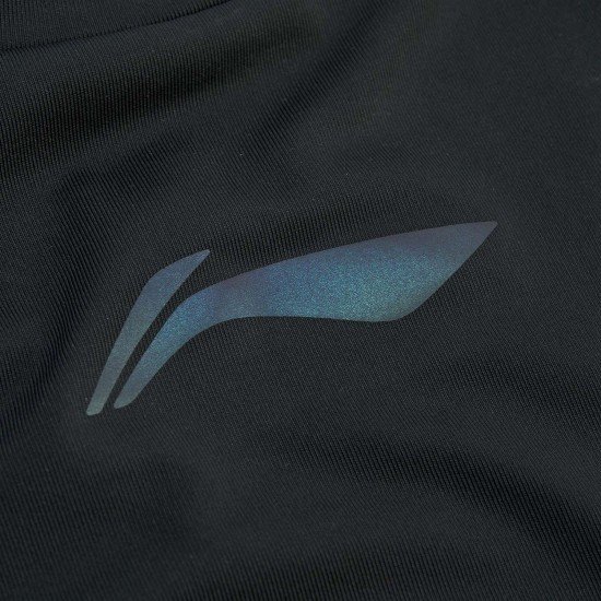 Футболка мужская для бадминтона компрес. дл. рукав. (черная) Li-NING AUDP069-1