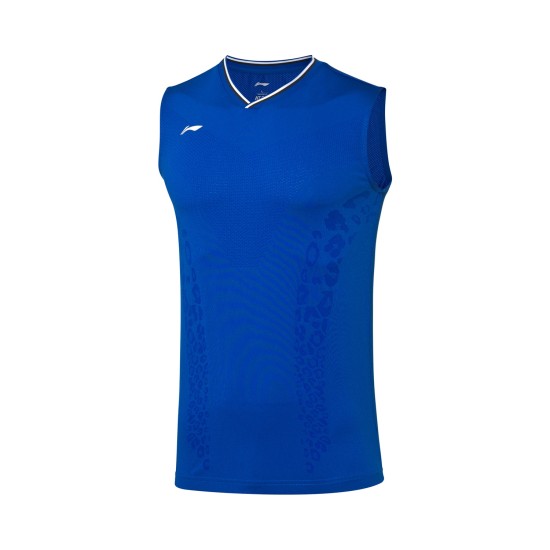 Майка мужская для бадминтона без рукавов (синяя) Li-NING AVSP473-5