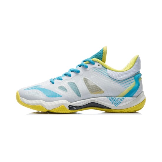 Кроссовки женские для бадминтона Li-Ning Falcon 4.0 (бело-голубые)