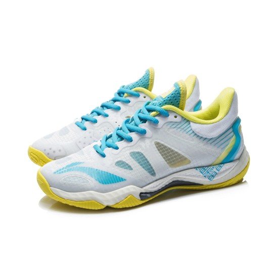 Кроссовки женские для бадминтона Li-Ning Falcon 4.0 (бело-голубые)