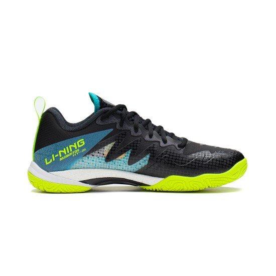Кроссовки мужские для бадминтона Li-Ning Falcon 5.0 (сине-салатовые)