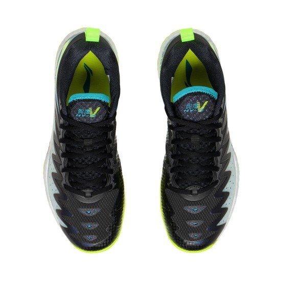 Кроссовки мужские для бадминтона Li-Ning Falcon 5.0 (сине-салатовые)
