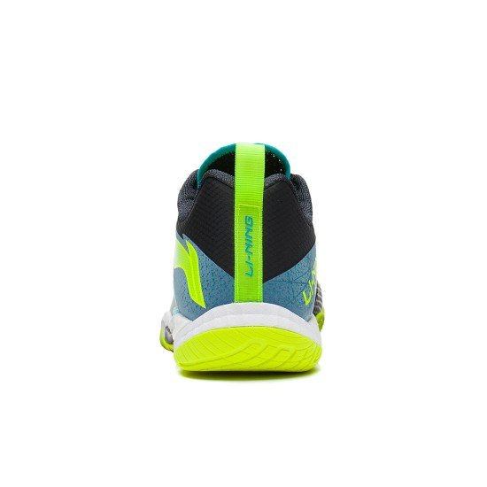 Кроссовки мужские для бадминтона Li-Ning Falcon 5.0 (сине-салатовые)