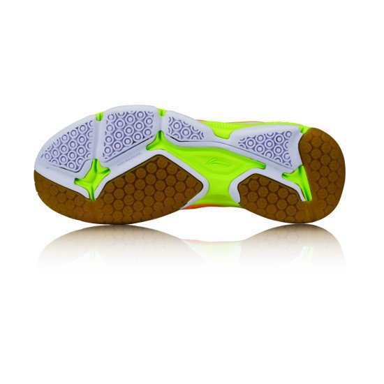 Кроссовки женские для бадминтона Li-Ning Hero-3 TD (салатово-оранжевые)