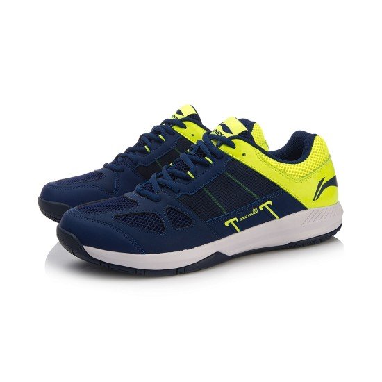 Кроссовки мужские для бадминтона Li-Ning Protector (сине-салатовые)