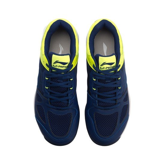 Кроссовки мужские для бадминтона Li-Ning Protector (сине-салатовые)
