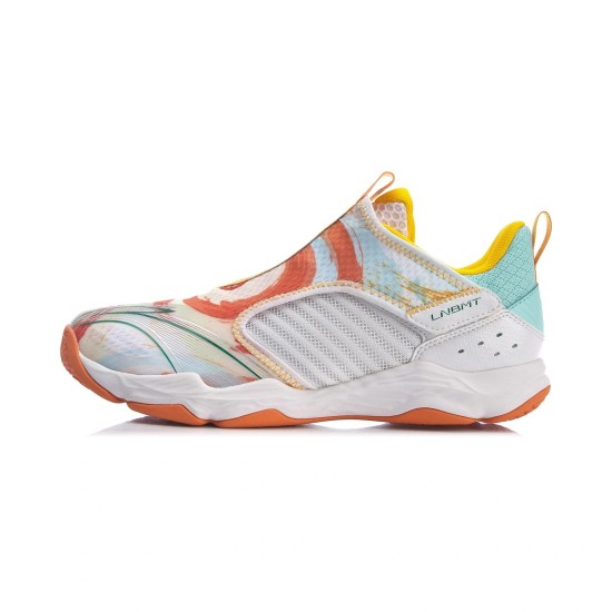 Кроссовки мужские для бадминтона Li-Ning Ranger V (бело-оранжевые)