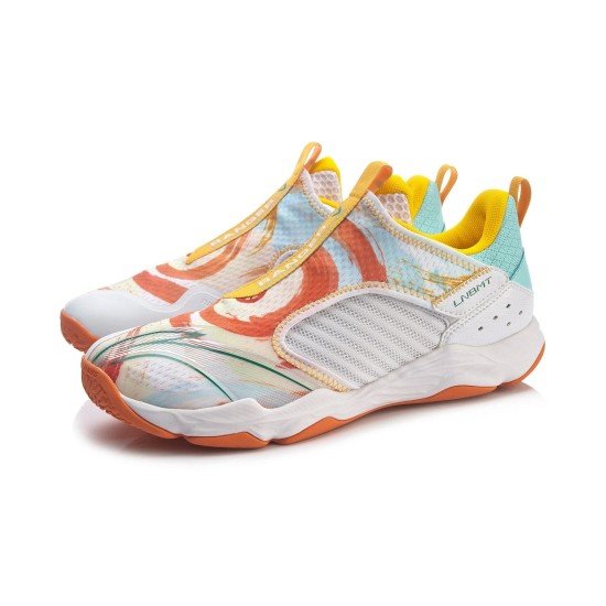 Кроссовки мужские для бадминтона Li-Ning Ranger V (бело-оранжевые)