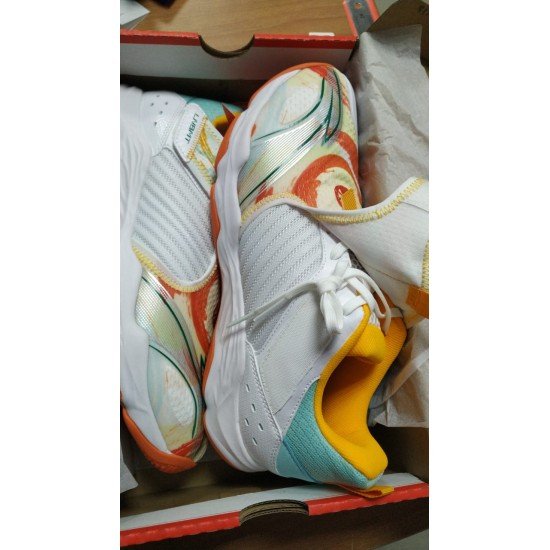 Кроссовки мужские для бадминтона Li-Ning Ranger V (бело-оранжевые)