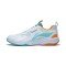 Кроссовки для бадминтона Li-Ning Thunderbolt LITE (бело-салатово-оранжевые)