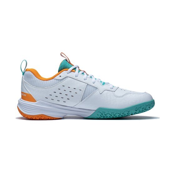 Кроссовки для бадминтона Li-Ning Thunderbolt LITE (бело-салатово-оранжевые)