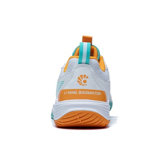 Кроссовки для бадминтона Li-Ning Thunderbolt LITE (бело-салатово-оранжевые)