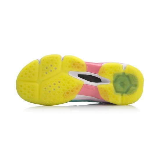 Кроссовки женские для бадминтона Li-Ning Sonic Boom 2.0 (голубо-розовые)