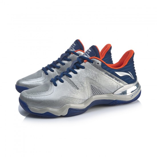 Кроссовки мужские для бадминтона Li-Ning Sonic Boom 4.0 (серебристые)