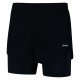 Шорты женские для бадминтона с компрессионным бельем (черные) Li-NING AAPN038-1