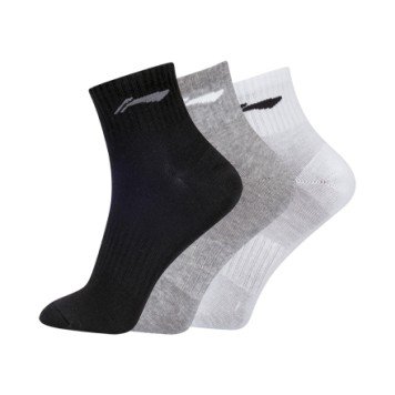 Носки мужские средние 3 пары (черн, сер, бел) Li-NING AWSM203-1