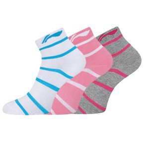 Носки женские средние 3 пары (бел, роз, сер) Li-NING AWSP218-1