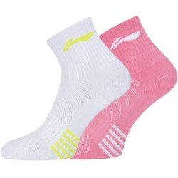 Носки женские средние 2 пары (белые/розовые) LI-NING AWSP328-1