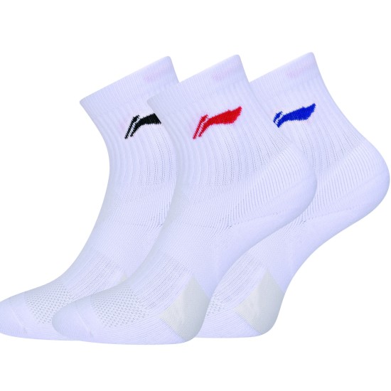Носки мужские средние 3 пары (бел) Li-NING AWSR169-1