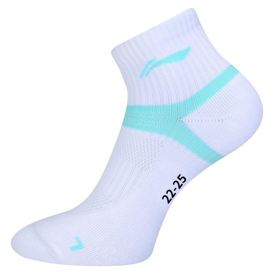Носки женские средние (белые/голуб) Li-NING AWSS389-6