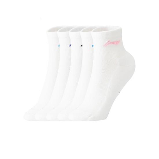Носки женские средние 5 пар (бел) Li-NING AWTU004-1