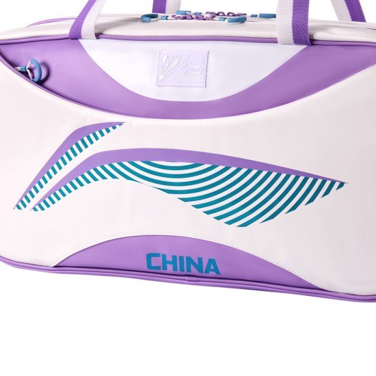 Сумка для бадминтона 6 ракеток (белая с лого) Li-NING ABLV081-3