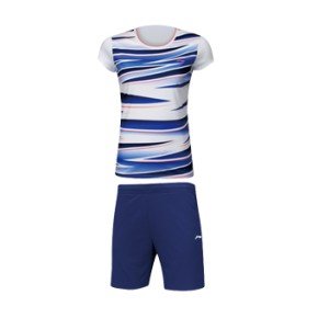 Комплект женский шорты с футболкой (белый синий) Li-NING AATM006-6
