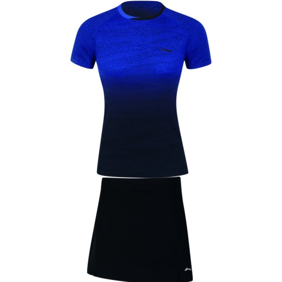 Комплект женский юбка с футболкой (синий черный) Li-NING AATN018-2