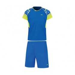 Комплект детский для бадминтона футболка и шорты (синий) Li-NING AATP028-2