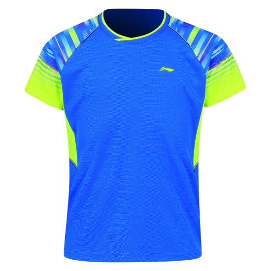 Комплект детский для бадминтона футболка и шорты (синий) Li-NING AATP028-2