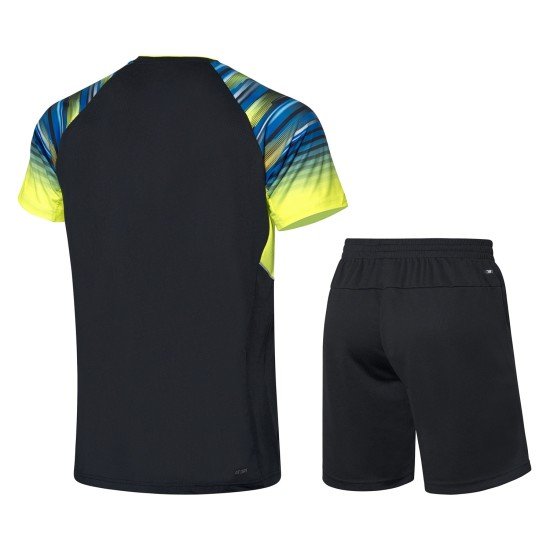Комплект мужской шорты с футболкой (черный желтый) Li-NING AATP043-1
