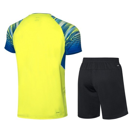 Комплект мужской шорты с футболкой (желтый синий) Li-NING AATP043-4