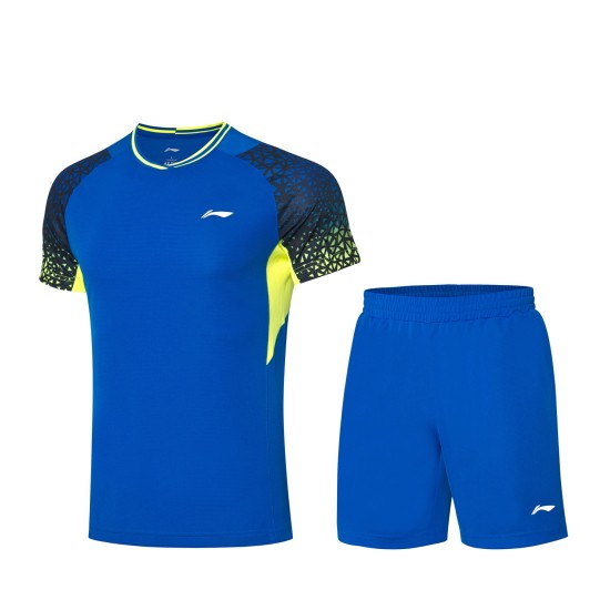 Комплект мужской шорты с футболкой (синий) Li-NING AATQ023-1