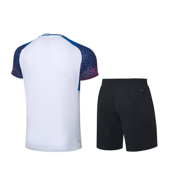 Комплект мужской шорты с футболкой (белый синий) Li-NING AATQ023-3