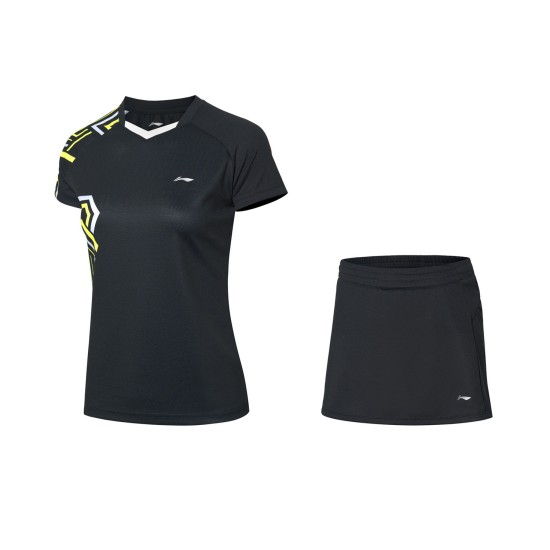 Комплект женский футболка с юбкой (черный) Li-NING AATQ064-4