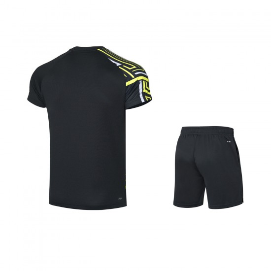 Комплект мужской шорты с футболкой (черный) Li-NING AATQ087-4