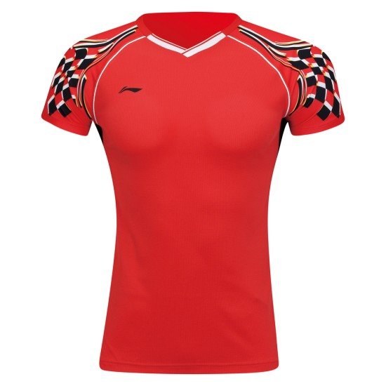Комплект женский футболка с юбкой (красный, черный) Li-NING AATR004-2