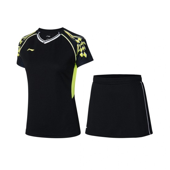 Комплект женский футболка с юбкой (черный) Li-NING AATR004-4