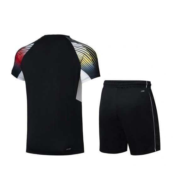 Комплект мужской шорты с футболкой (черный) Li-NING AATR045-1