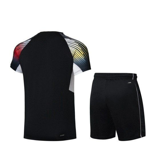 Комплект детский для бадминтона футболка и шорты (черный) Li-NING AATR096-1