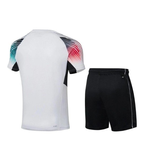 Комплект детский для бадминтона футболка и шорты (белый, черный) Li-NING AATR096-2