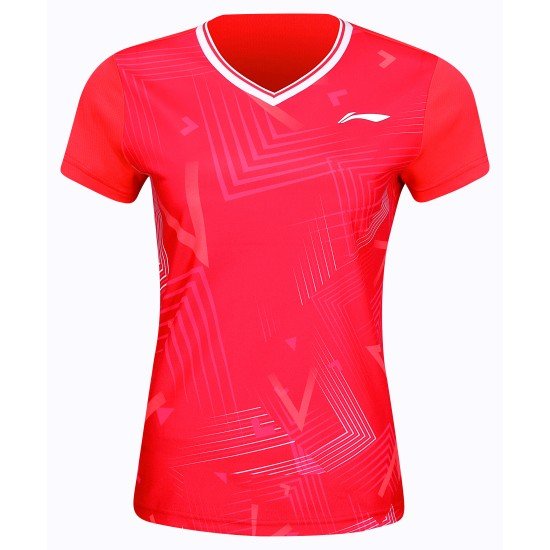 Комплект женский футболка с шортами (красный, черный) Li-NING AATT040-2