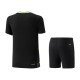 Комплект женский футболка с шортами (черный) Li-NING AATT040-4